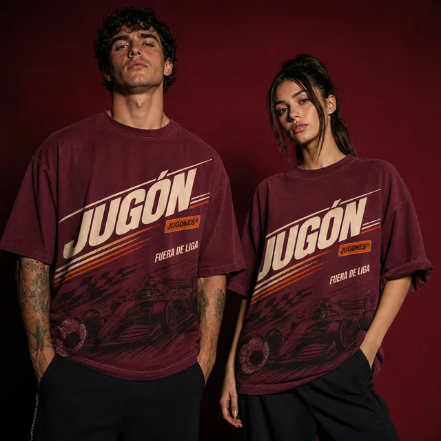 Campaña Aura 01: camiseta Fuera de Liga llevada en los dos cortes, jugón y jugona
