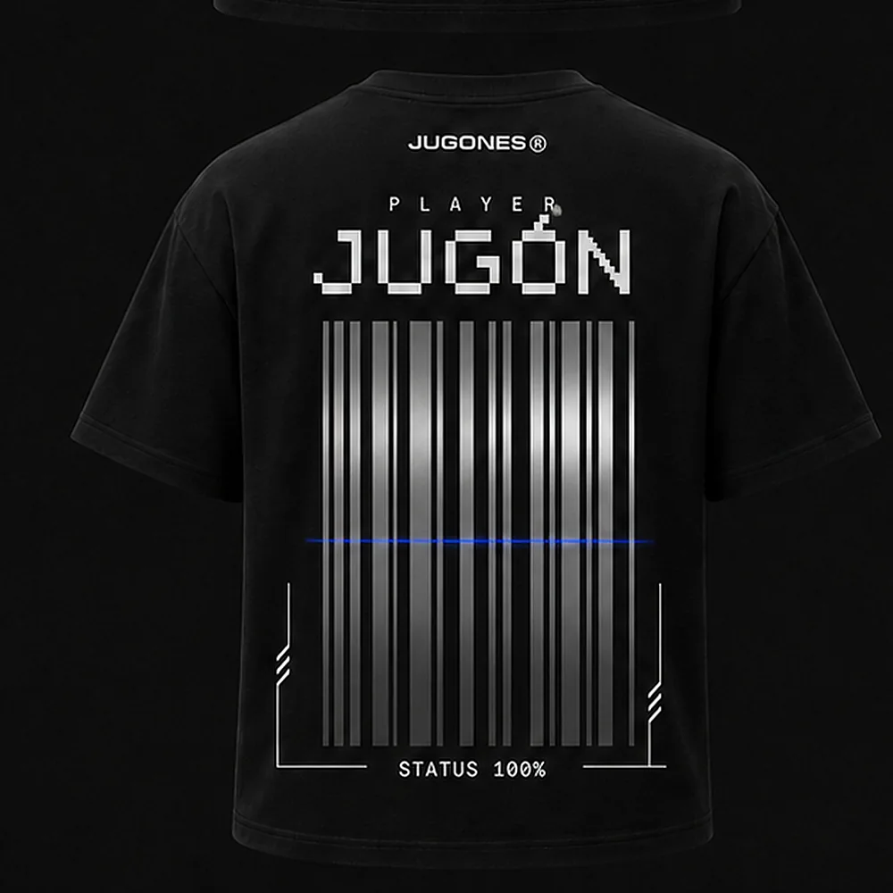 Camiseta Modo Jugón, corte jugón, vista trasera
