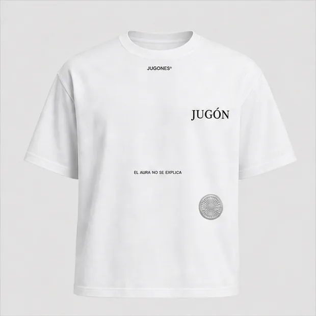Camiseta No se Explica en Blanco óptico, vista delantera con la palabra JUGÓN
